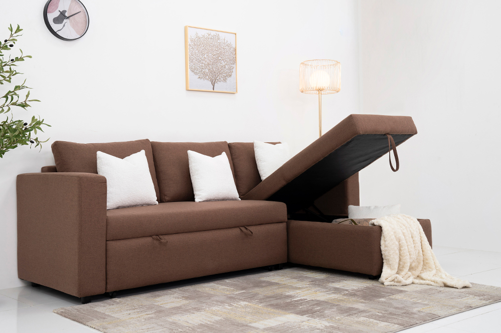 Stella Sofa Bed With Storage Brown