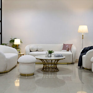 Ava Sofa Set With Mushroom Pouffe | Sofa Dubai | Sofa