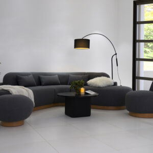 Lorenzo Corner Sofa Set-Black | Sofa Dubai