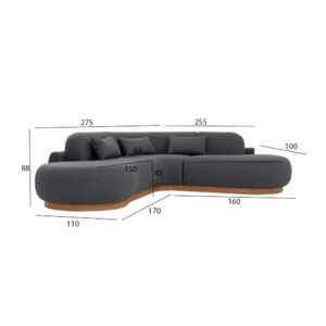 Buy Lorenzo Corner Sofa Set-Black in Dubai
