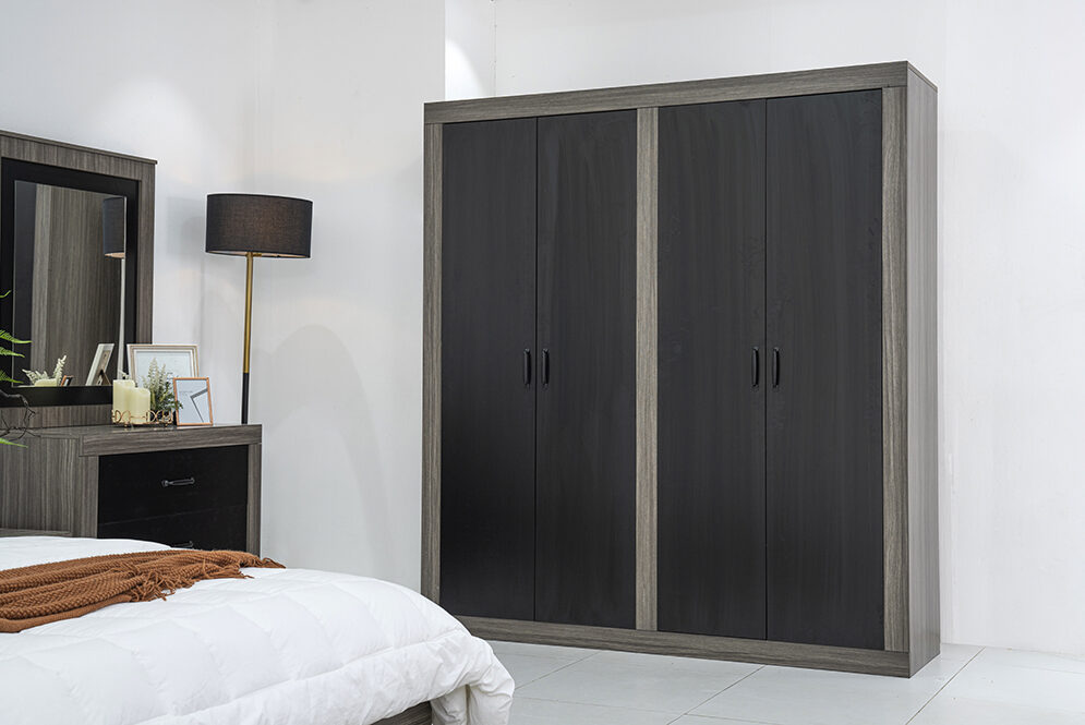 Chestnut 4 Door Wardrobe-Grey | Wardrobe Online | Buy Wardrobe