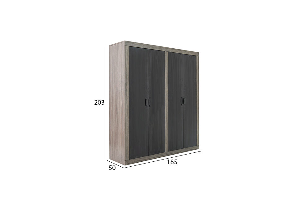 Chestnut 4 Door Wardrobe-Grey | Wardrobe Online | Buy Wardrobe