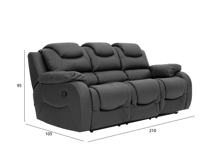 GC853 Recliner Sofa Set Black | Sofa | Sofa Dubai