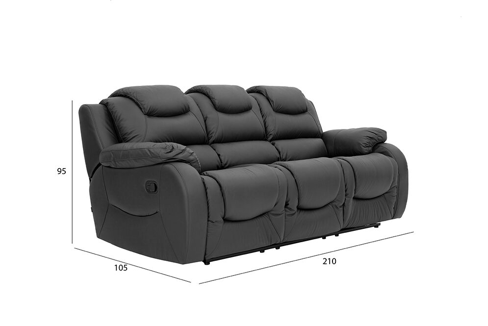 GC853 Recliner Sofa Set Black | Sofa | Sofa Dubai