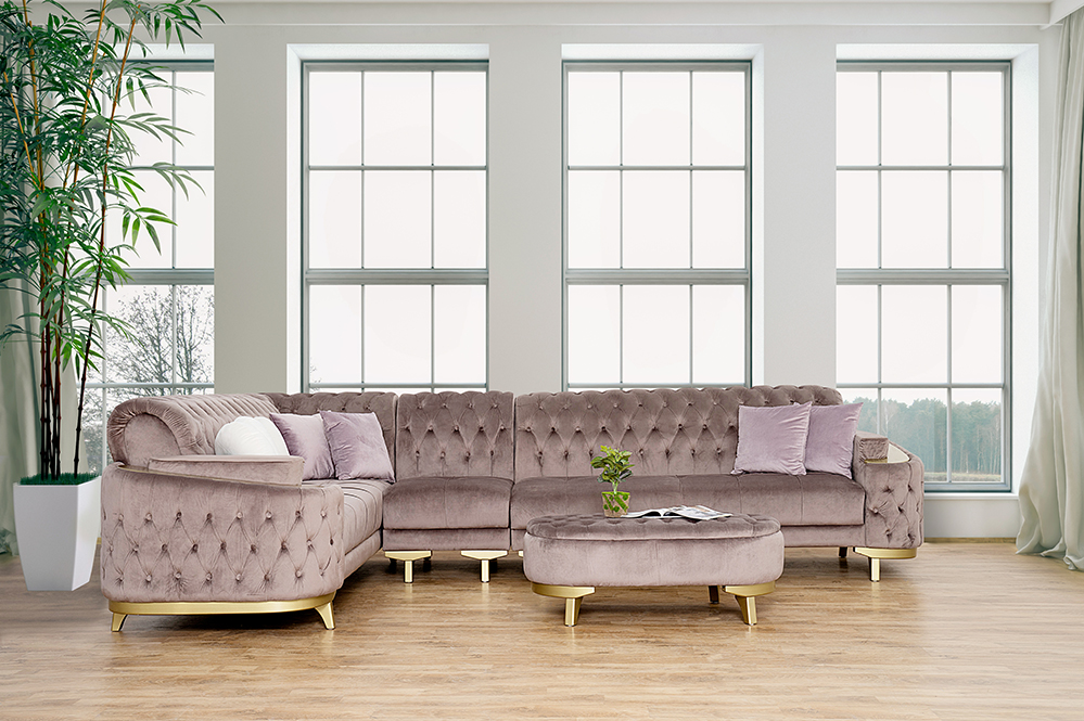 Pivot Corner Sofa With Ottoman