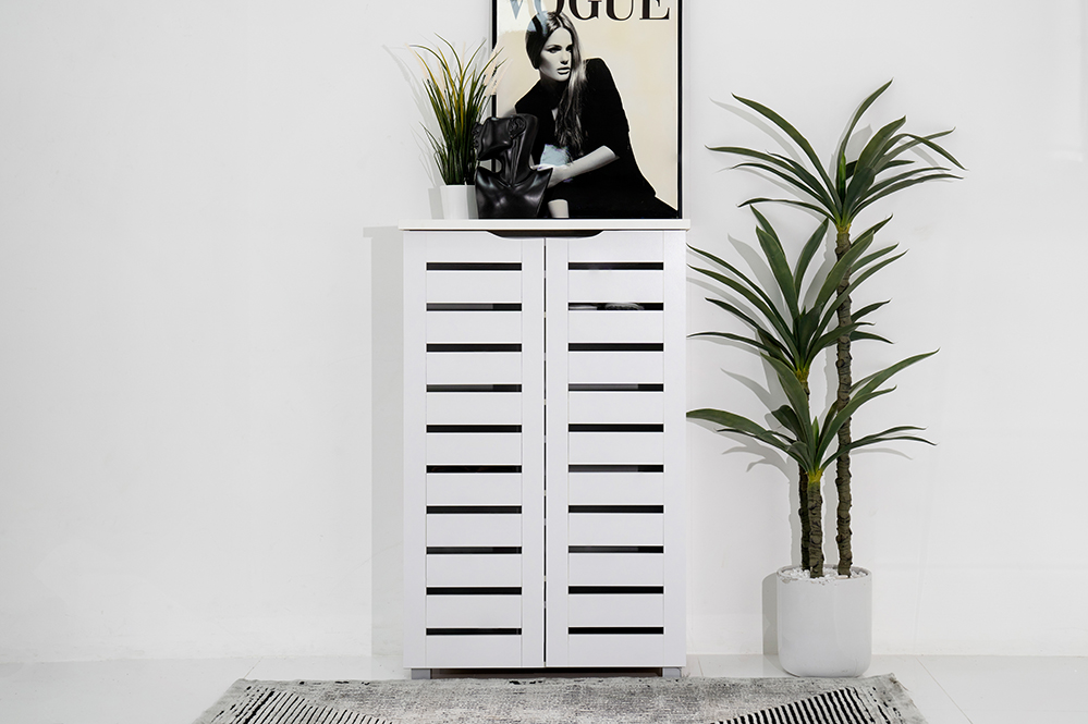 Mia Shoe Cabinet-White