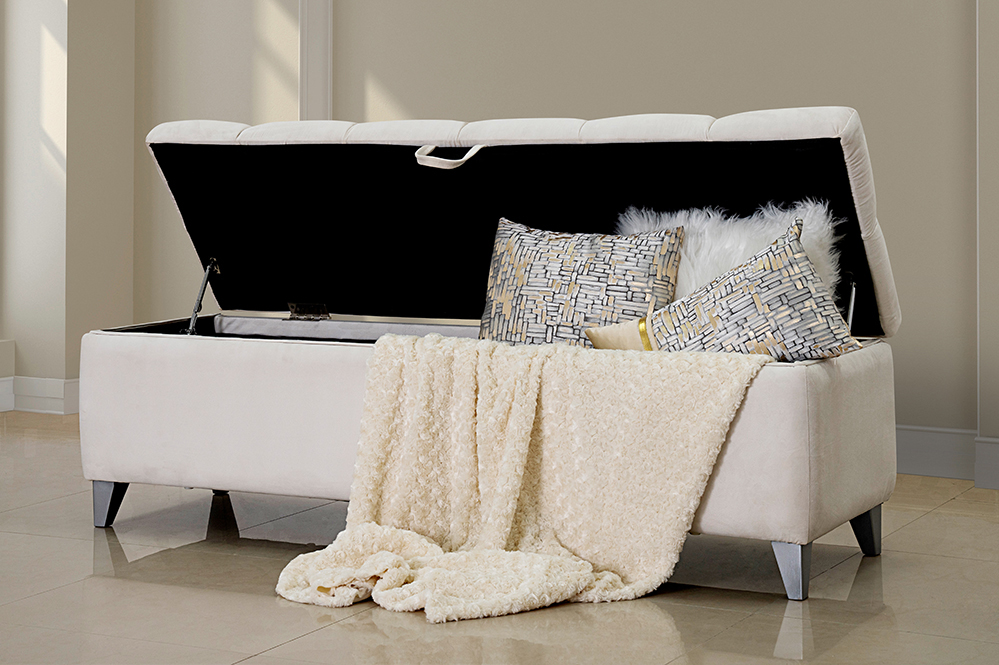 Stone Bed Bench with Storage