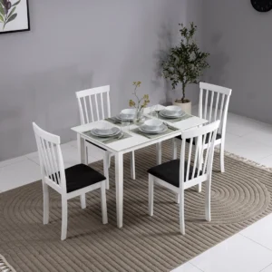 Broadway 4-Seater Dining Set-White