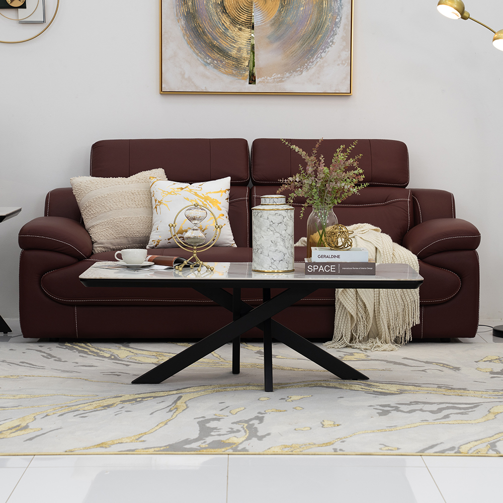 Florence Coffee Table-White/Black - Image 9