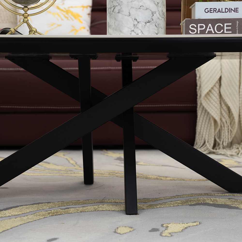 Florence Coffee Table-White/Black - Image 8