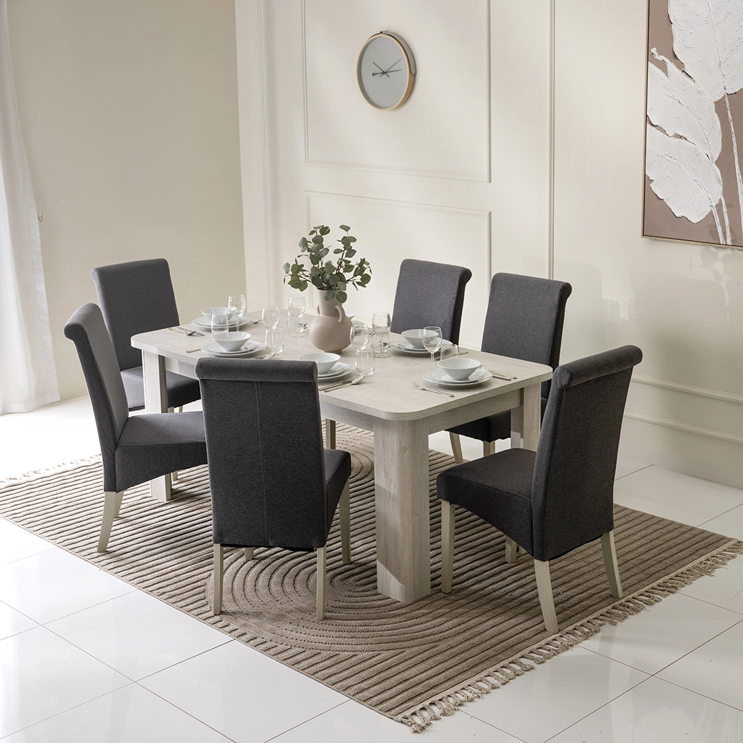Valencia 6 Seater Dining Set-Grey