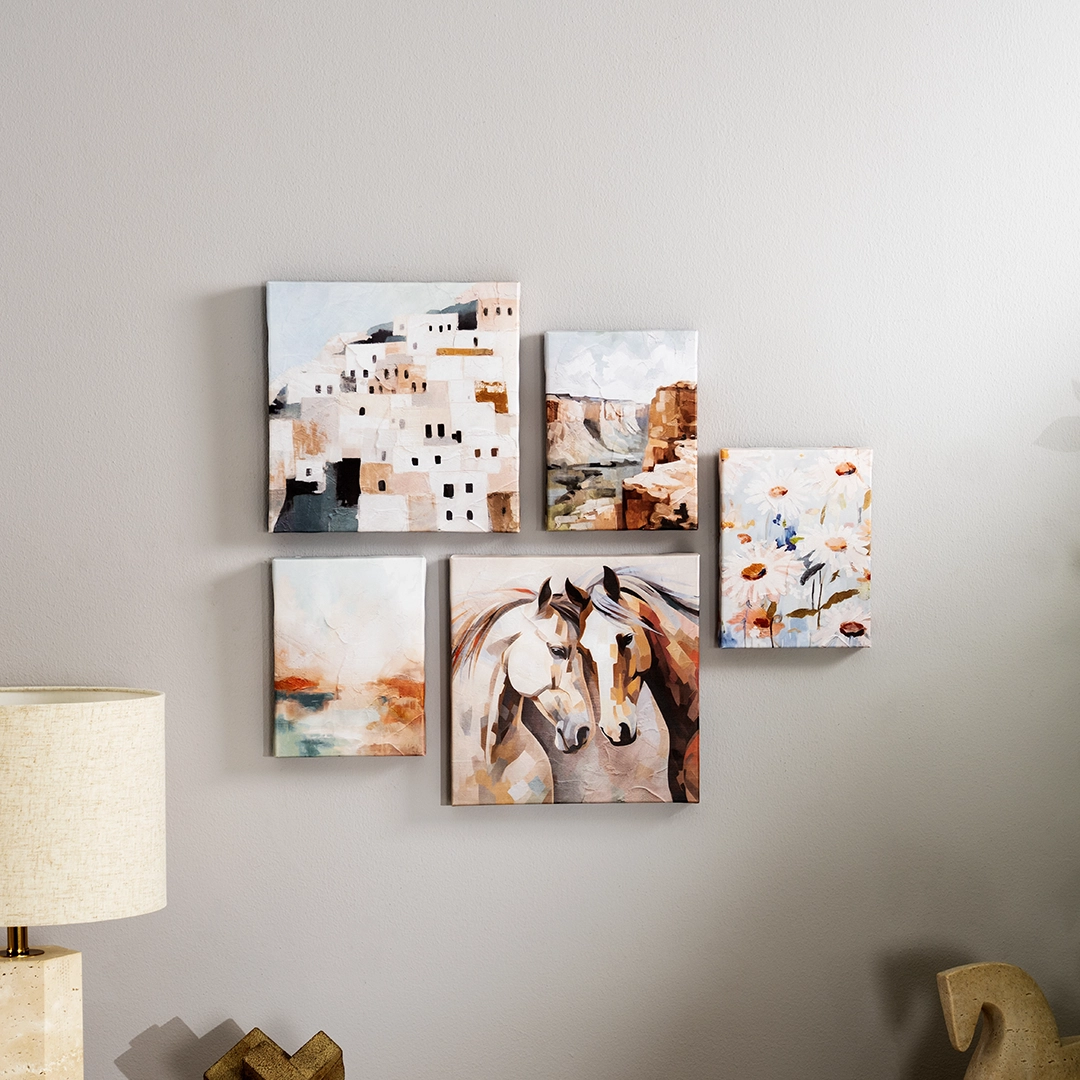 Elm set of 5 canvas art
