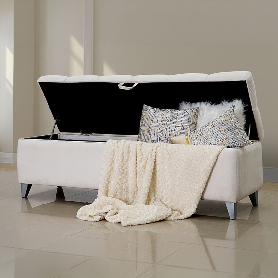 Stone Bed Bench with Storage