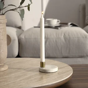 Adro Metal candle holder with marble base 10X10X6 cm
