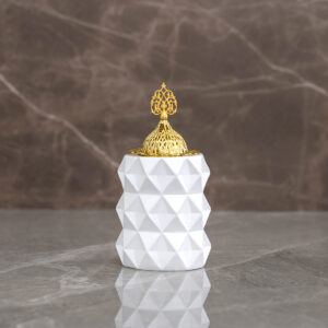 Auric polygon incense burner 9 x 9 x 17.5 cm