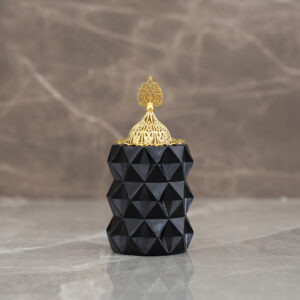 Auric polygon incense burner 9 x 9 x 17.5 cm