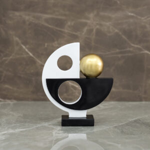 Auric Polyresin abstract accent 18.3 x 6.6 x 21.2 cm