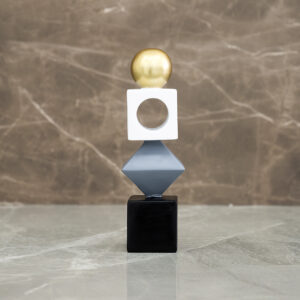 Auric Polyresin abstract accent 9.2 x 9.2 x 27.8 cm