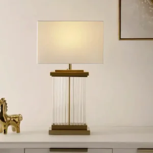 Avero glass base table lamp clear 36x20x62cm