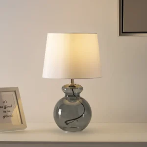 Avero glass table lamp grey 28x28x43cm
