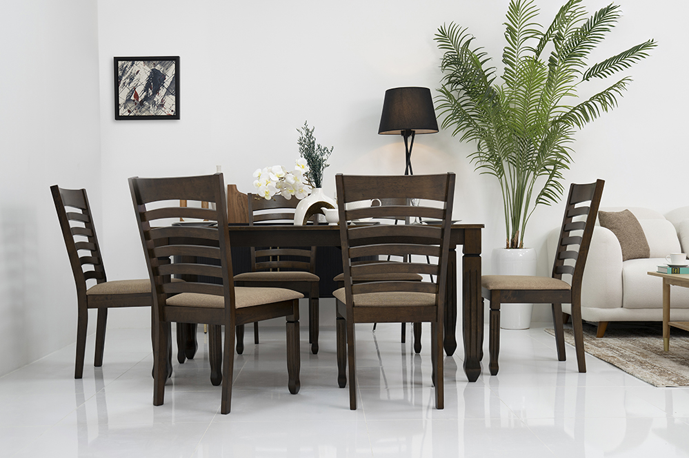 Bally 6 Seater Dining Set-Espresso
