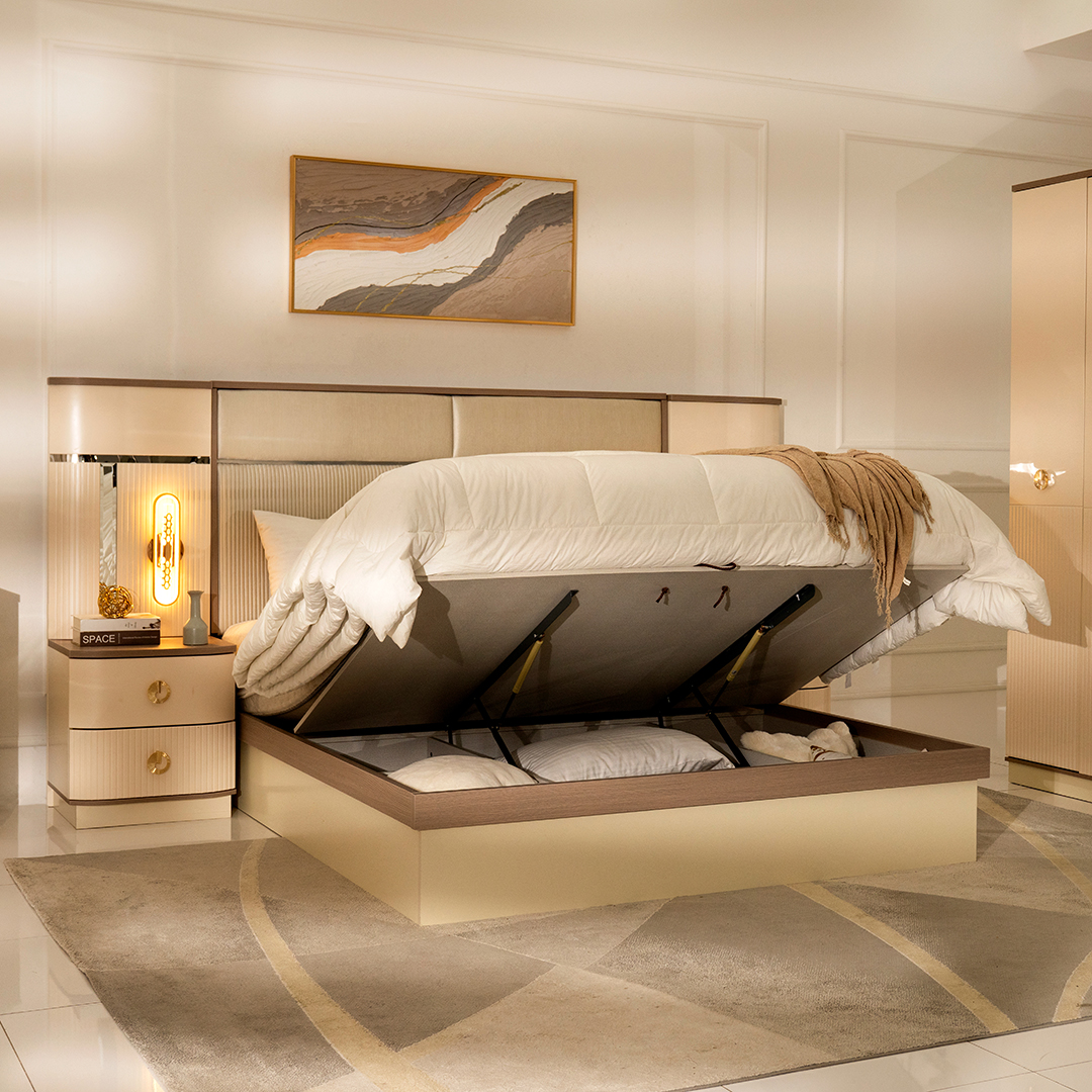 Breezy 6 pcs King Bedroom Set With Hydraulic Storage-180*200 - Image 9