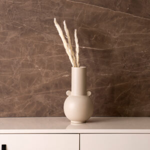 Blenka Ceramic Beige Vase - 30 cm