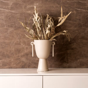 Blenka Ceramic Beige Vase - 35 cm