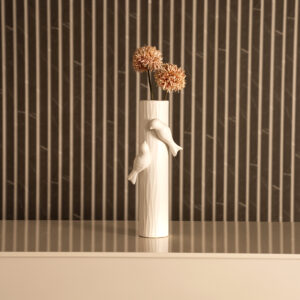 Blenka Ceramic White Bird Vase- 30 cm