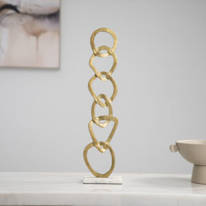 Casa Metal accent with marble base gold 13.5X8X56.5cm