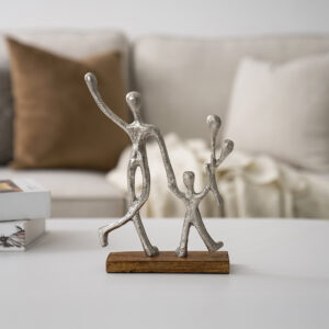 Casa Metal wood accent Nickle 21×7.5×27.5cm