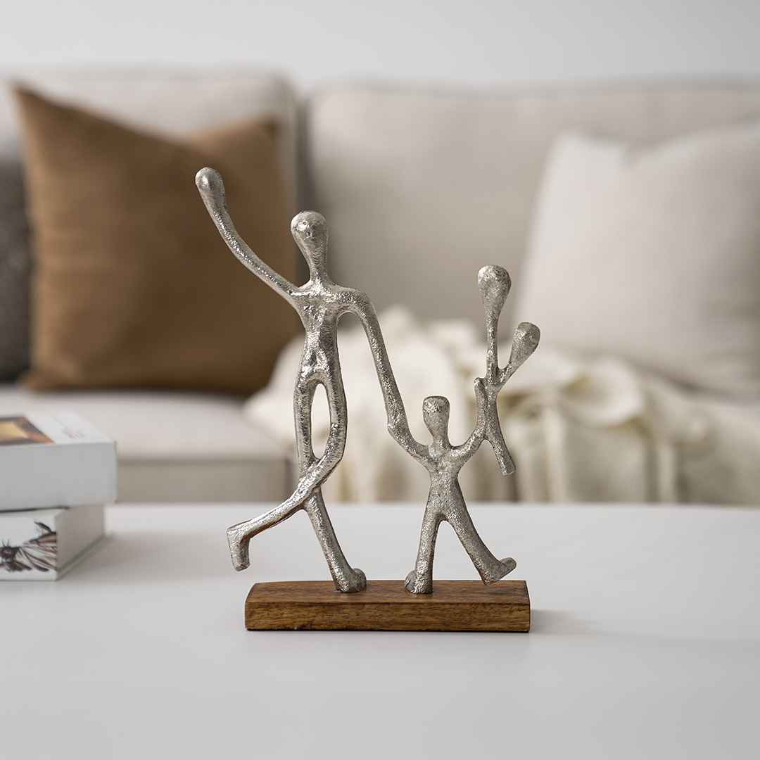 Casa Metal wood accent Nickle 21×7.5×27.5cm