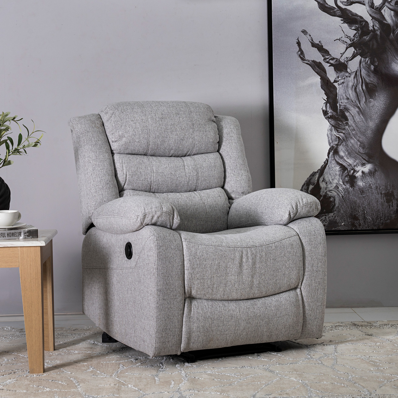 Davis Electric Recliner- Light Grey