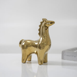 Delyn ceramic gold horse accent 16.5*7.5*20.5cm