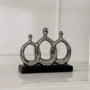 Delyn ceramic silver family accent 30*8*24 cm