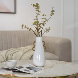 Delyn ceramic white gold vase 15.5*12*29.5