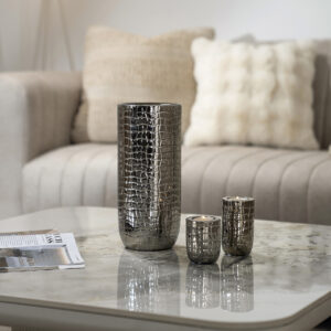 Delyn ceramic silver set of three gift set