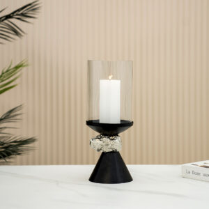 Eclat metal glass black hurricane – 38 cm