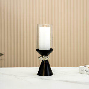 Eclat metal glass black hurricane - 48 cm