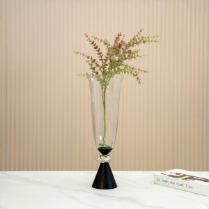 Eclat metal glass black vase