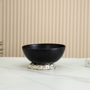 Eclat metal glass black deco bowl