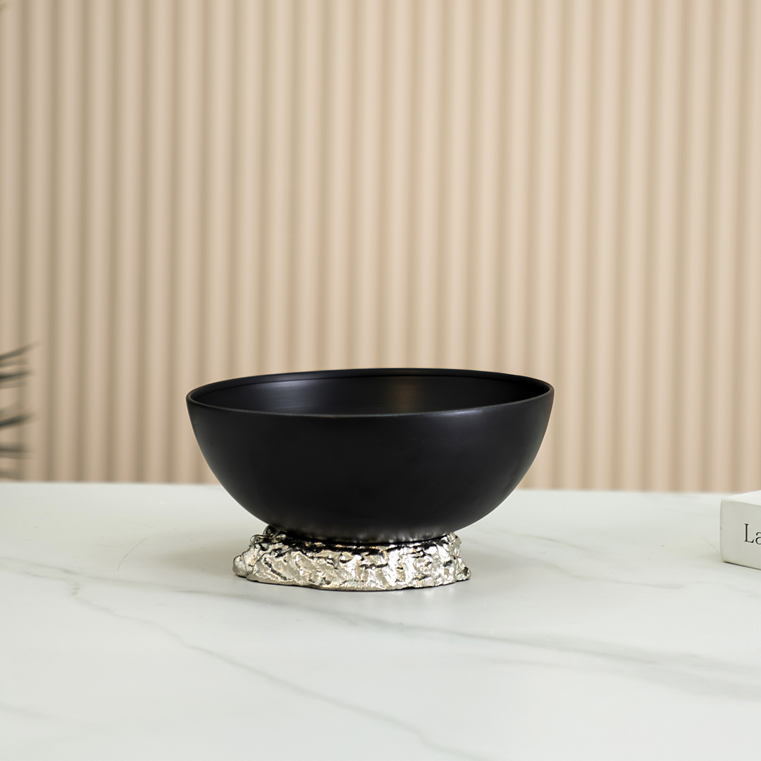 Eclat metal glass black deco bowl