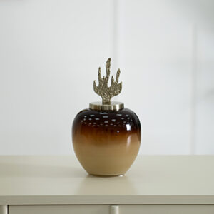 Ernid metal glass amber vase – 24 cm