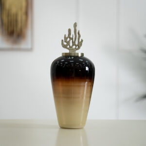 Ernid metal glass amber vase - 37 cm