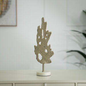 Ernid metal marble accent with marble base