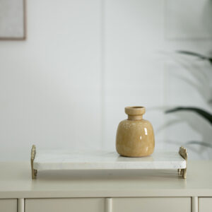 Ernid metal marble deco tray