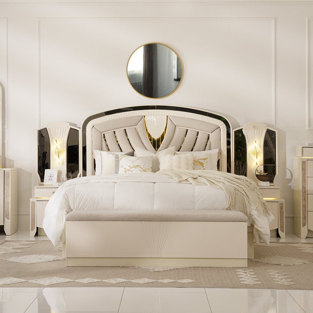 Everly 8 pcs King Bedroom Set With Hydraulic Storage-180*200