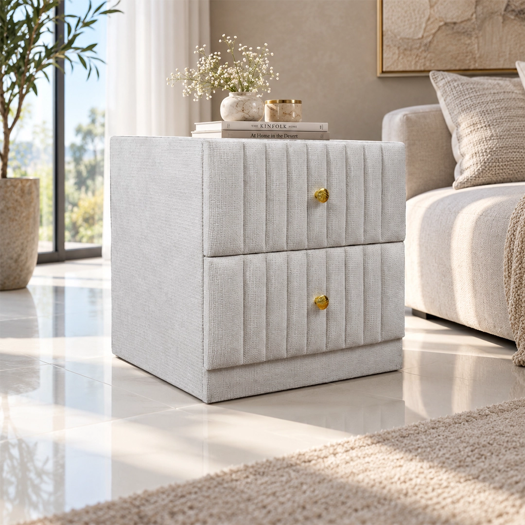 Fenix Side Table With Glass Top