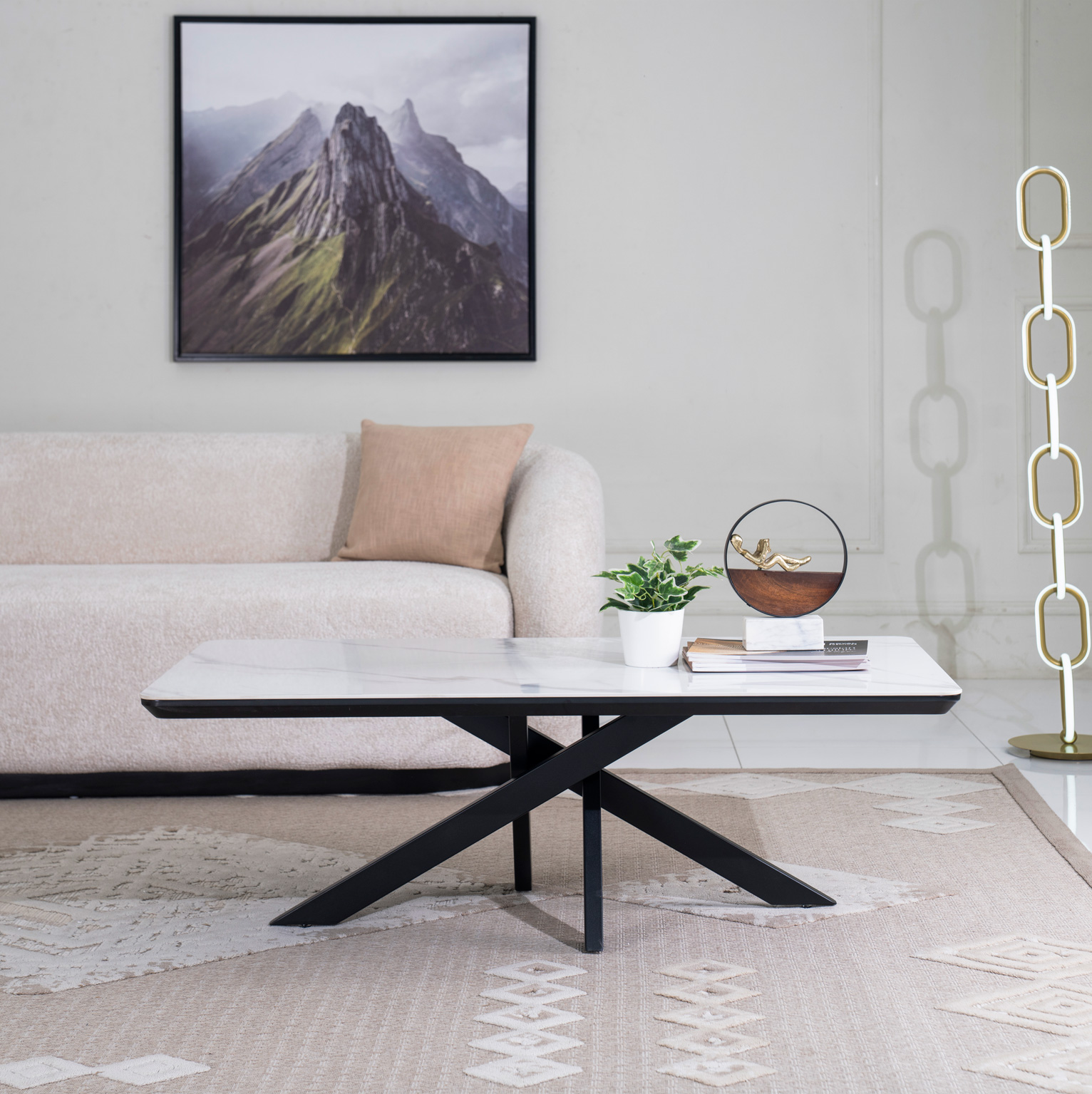 Florence Coffee Table-White/Black