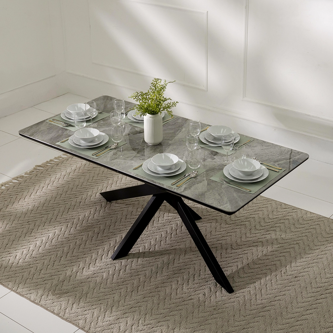 Florence 6-Seater Dining Set-Grey - Image 8